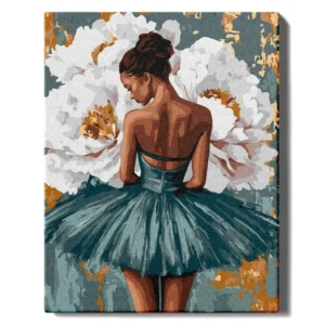 Balerīna un balti ziedi