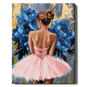 Balerīna un zili ziedi