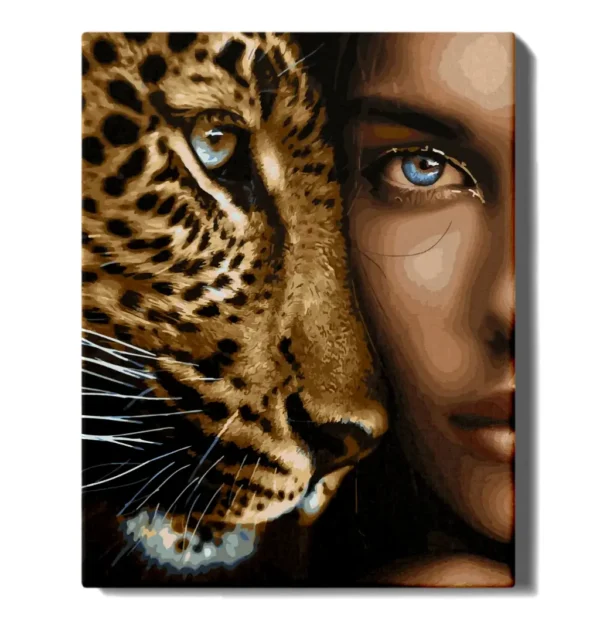 gleznas-pec-numuriem-Meitene-un-leopards-gleznopats.lv