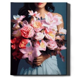 Rozā ziedu pušķis